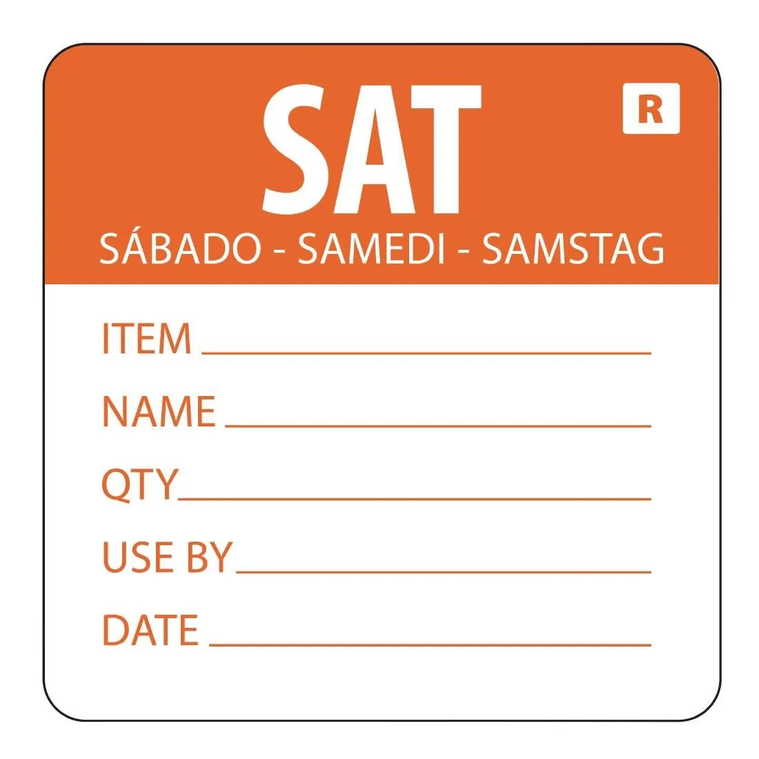 Etichetta rimovibile "Sabato"