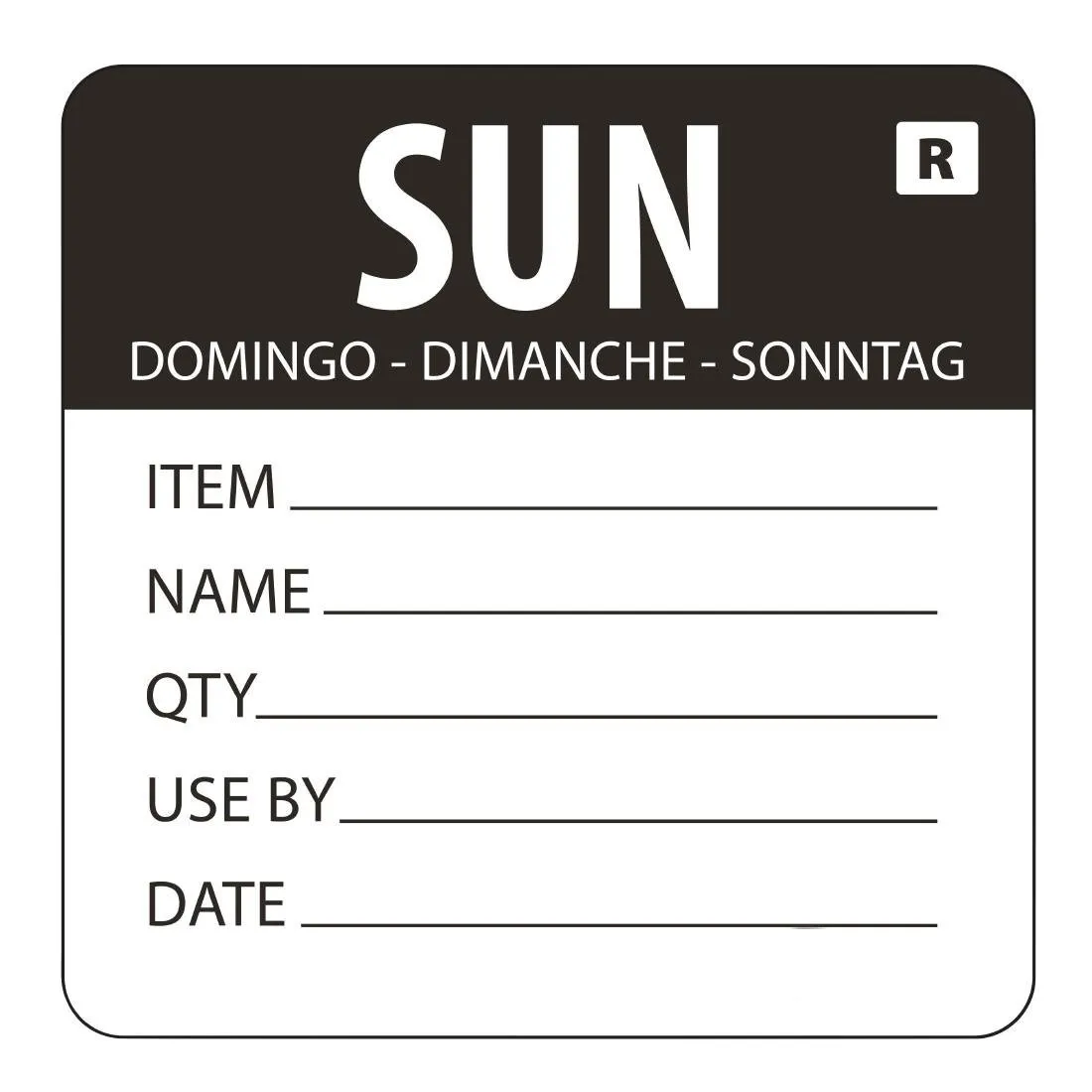 Etichetta rimovibile "Domenica"