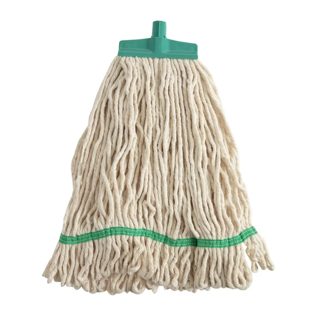 Testa di scopa con striscia di fissaggio verde