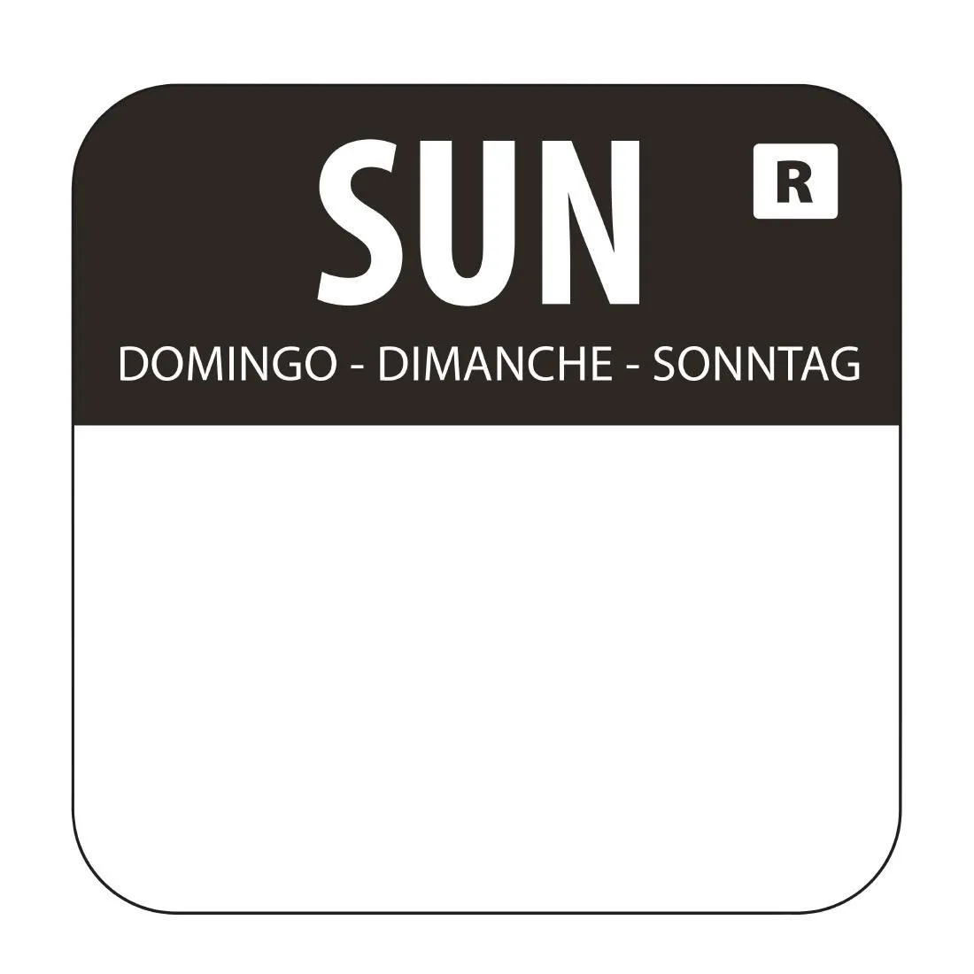 Etichette Alimentari Nere "Domenica" - Lotto da 1000