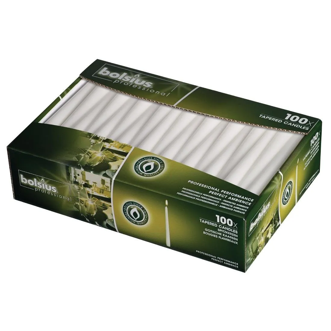 Candele affusolate 254 mm bianche