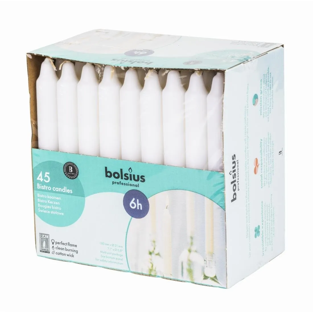 Candele Bistro 177 mm Bianche