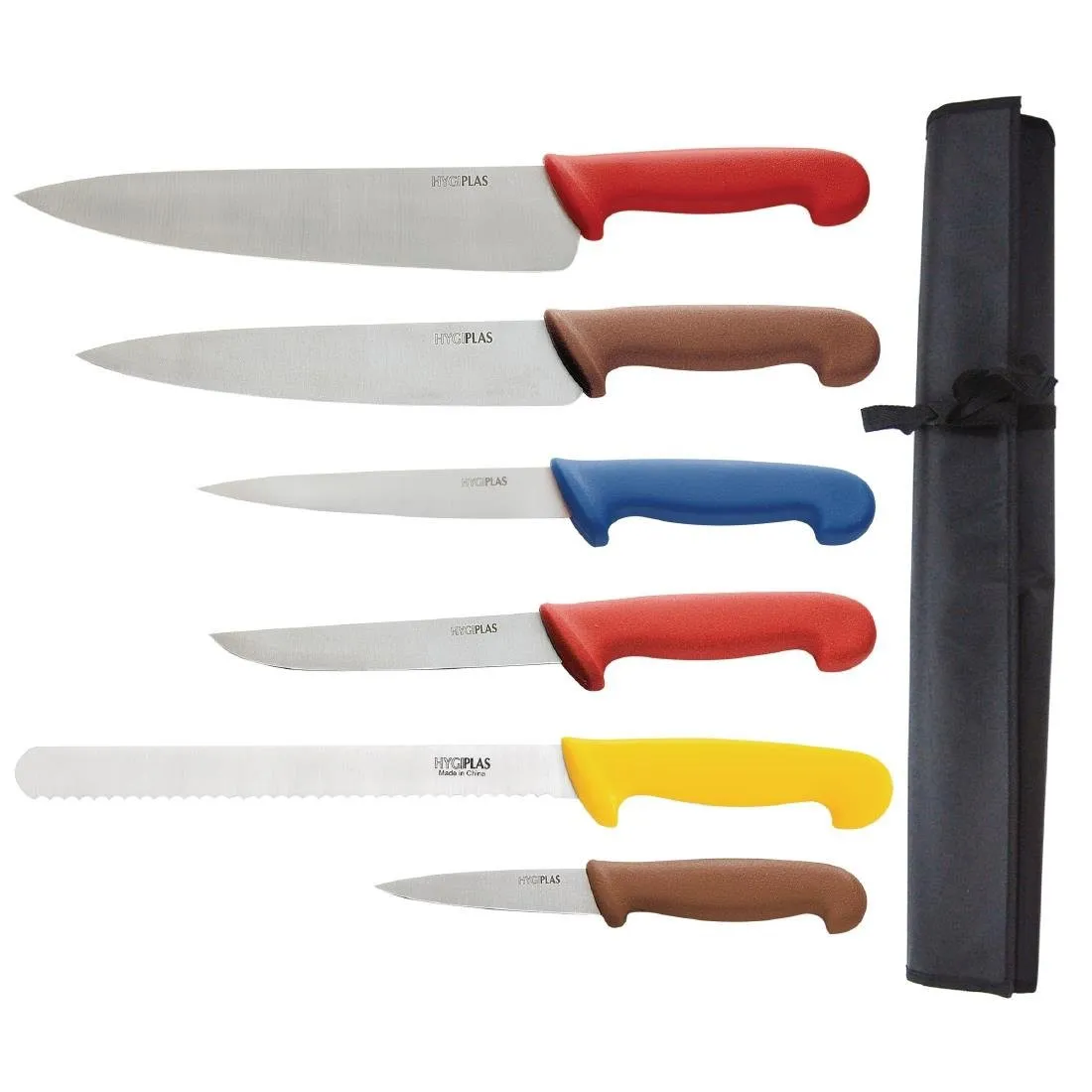 Astuccio con set di 6 coltelli colorati