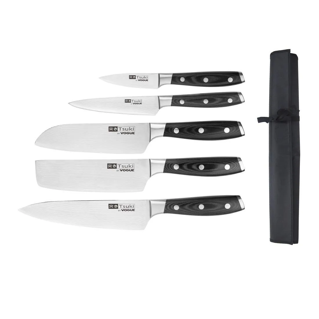 Set di 5 coltelli giapponesi e custodia Tsuki Series 7