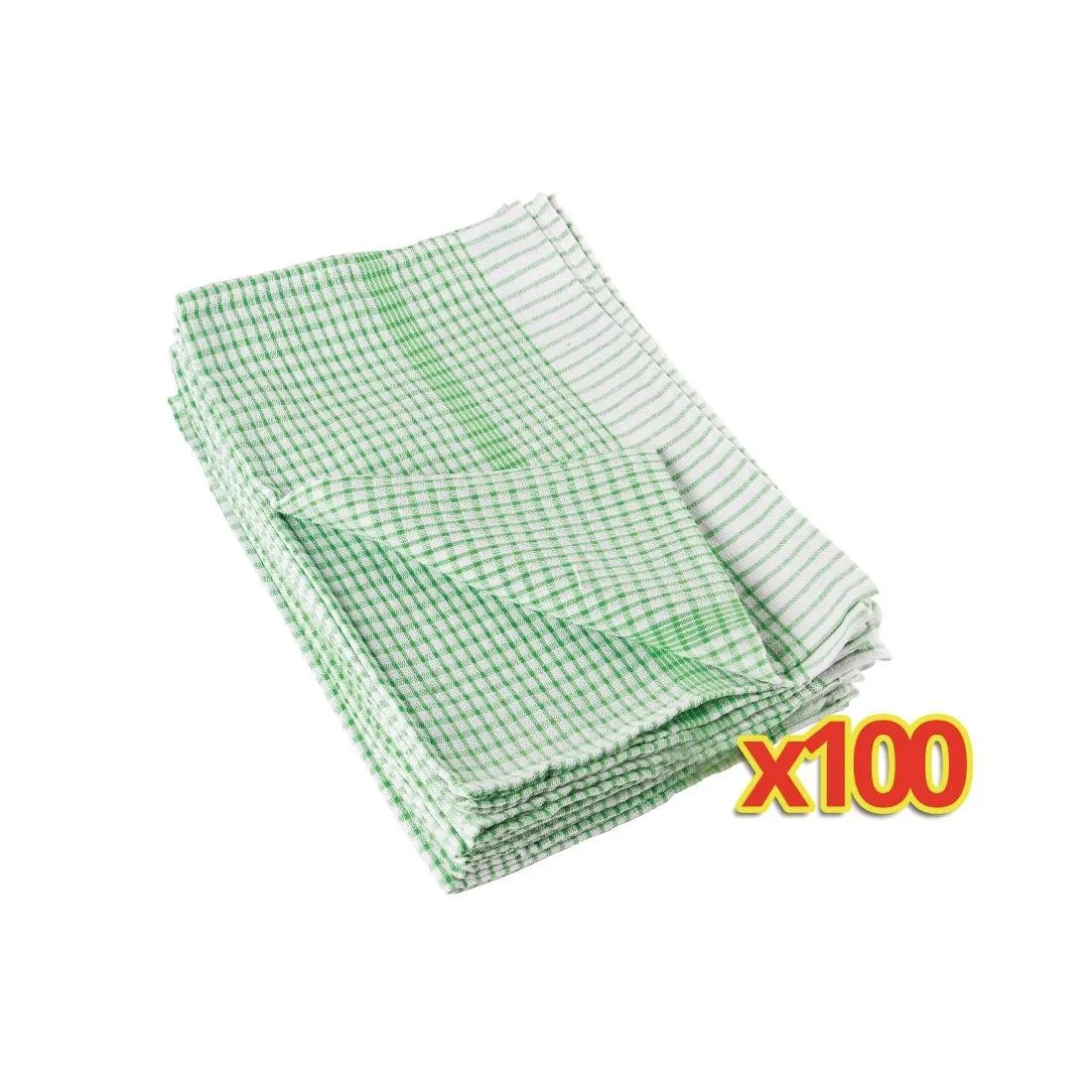Lot di 100 strofinacci verdi