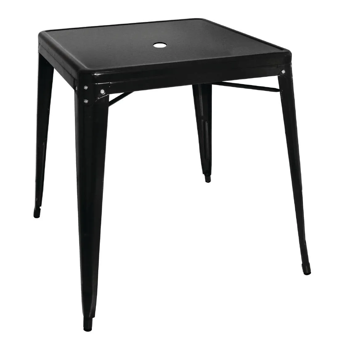 Tavolo Bistro Quadrato in Acciaio Nero – L 668 x P 668 mm