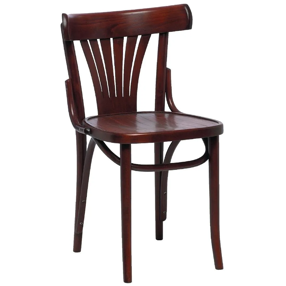 sedie Bistrot con schienale a ventaglio in legno curvato noce - set di 2