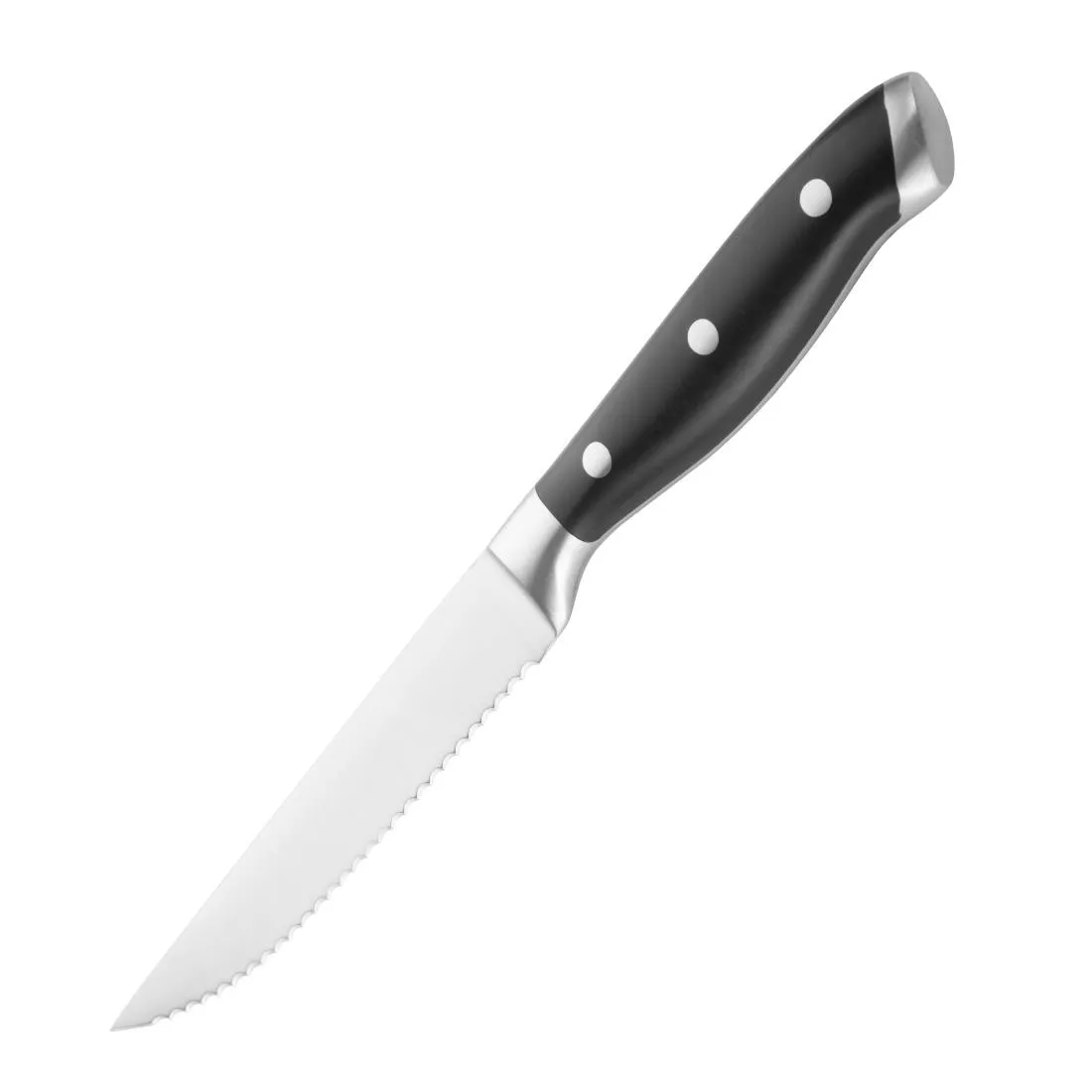 Coltello da Bistecca Rivettato con Manico in ABS Nero - Set di 6