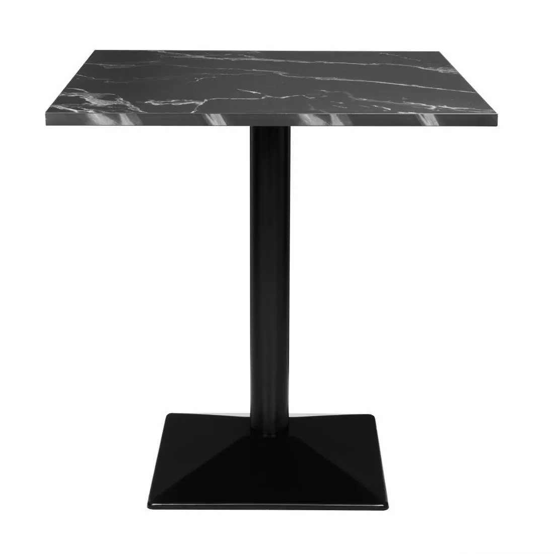 Tavolo Quadrato Effetto Pietra Nera - 70 x 70 cm