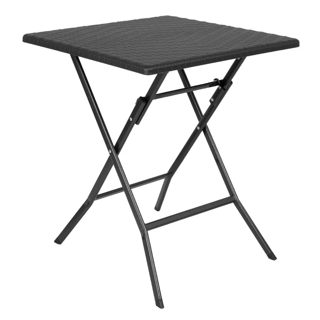 Tavolo Pieghevole Quadrato Nero - 62 x 62 cm