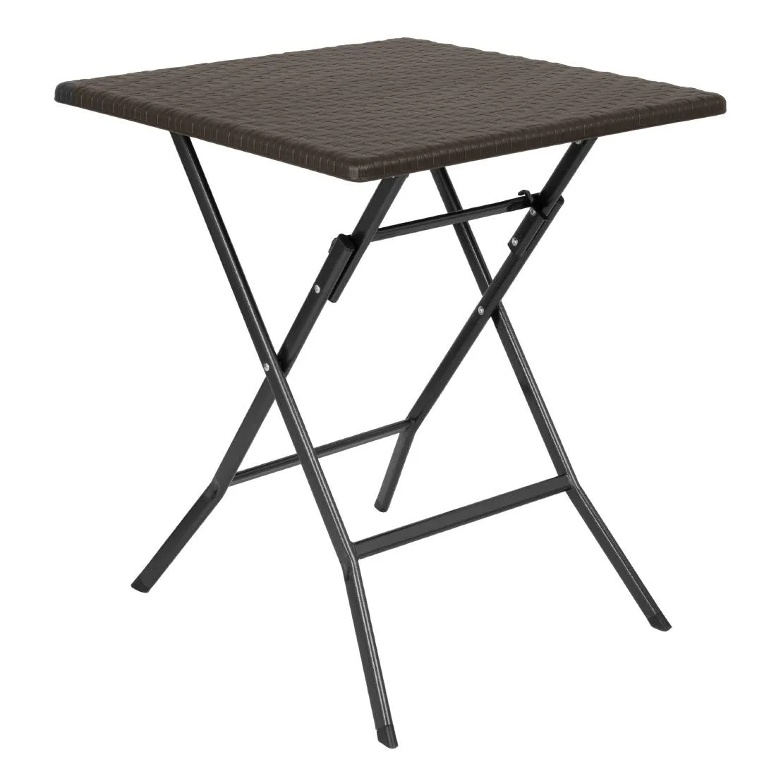 Tavolo Pieghevole Quadrato Marrone - 62 x 62 cm