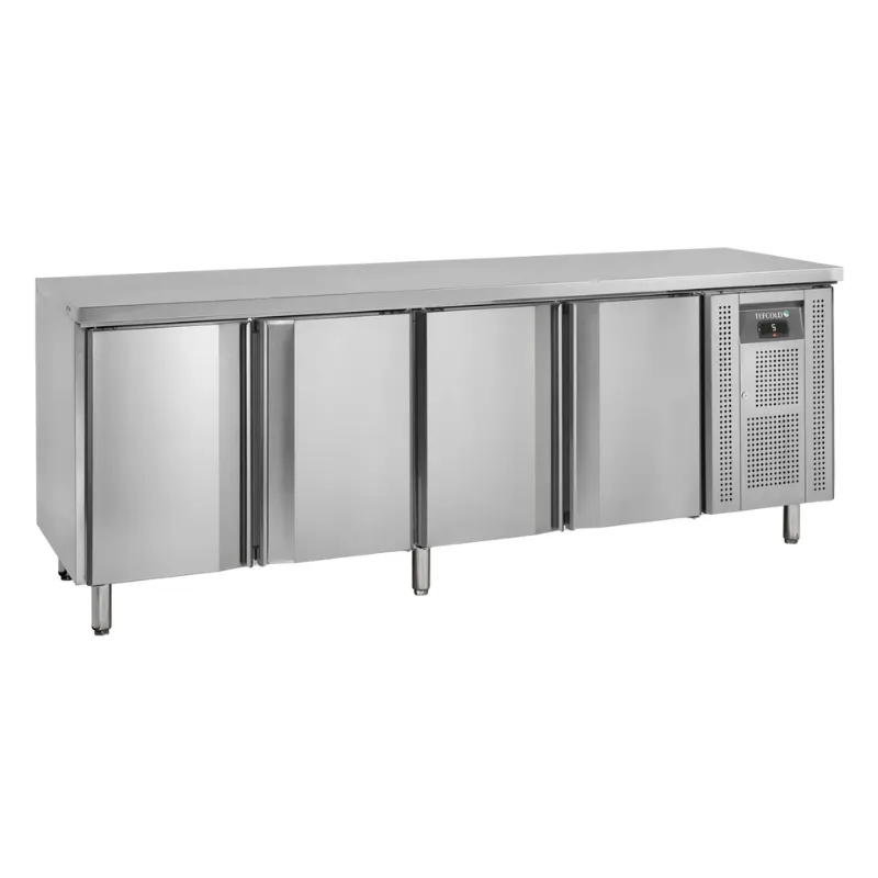 Tavolo Refrigerato in Acciaio Inox - 4 Porte - GN 1/1
