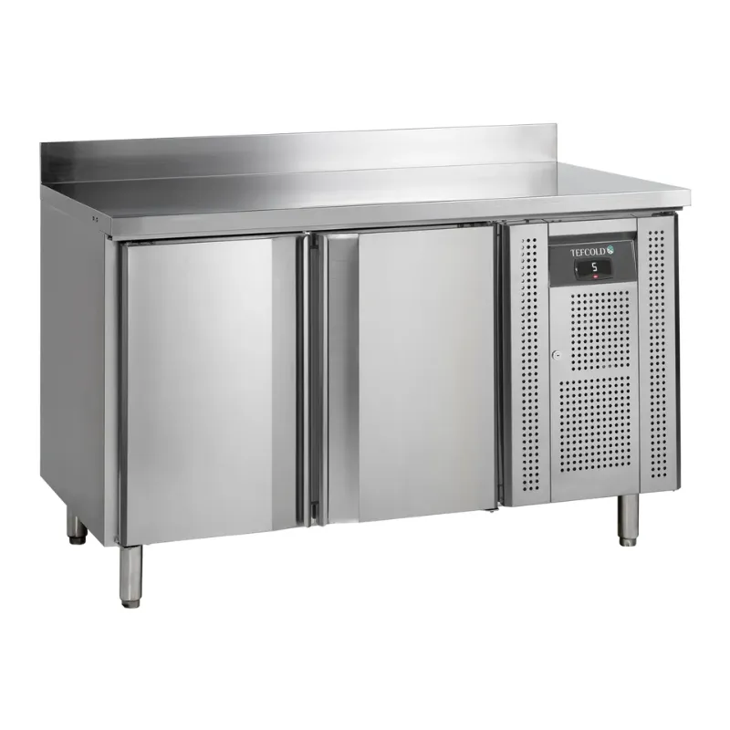 Tavolo Refrigerato in Acciaio Inox con Alzatina - 2 Porte - GN 1/1