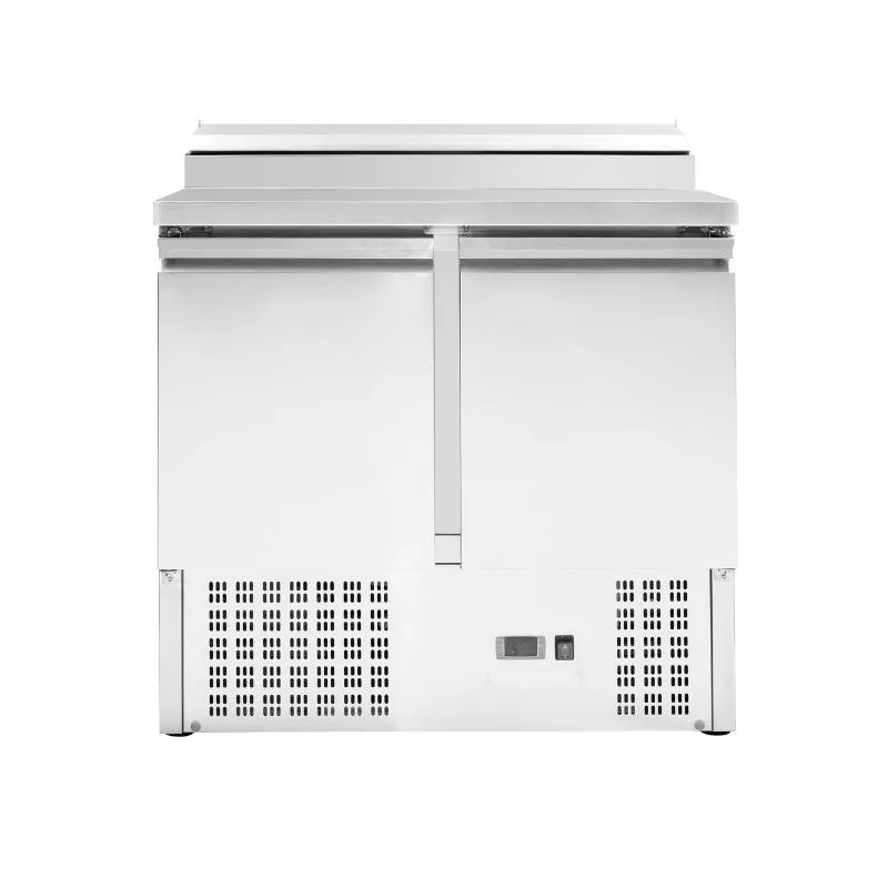 Saladette Refrigerata 240 L 2 Porte Tetto Apribile Inox, 5 Vaschette GN 1/6, Freddo Statico 0/+10 °C