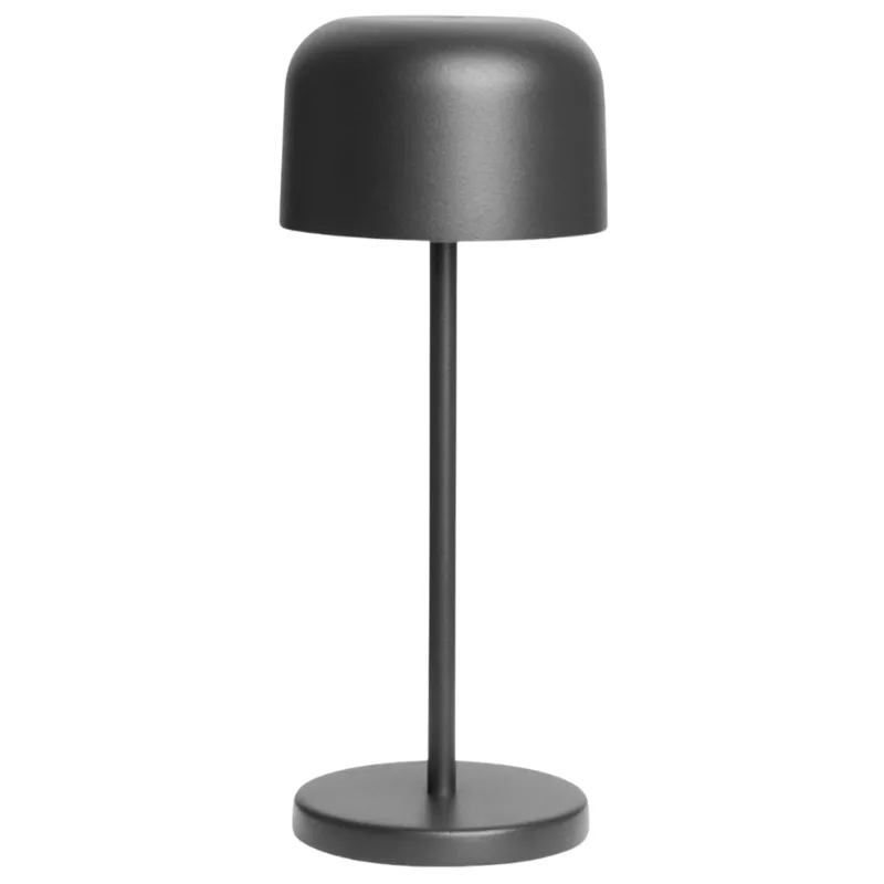 Lampada da Tavolo con Paralume Rotondo Lucca Nero - 200 mm