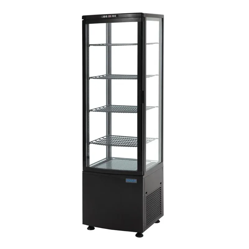 Vetrina Refrigerata - Porta Curva - Nero Serie C 235 L