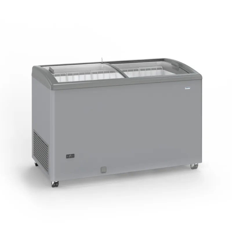 Congelatore con finitura in acciaio inox a porte scorrevoli vetrate - 400 L