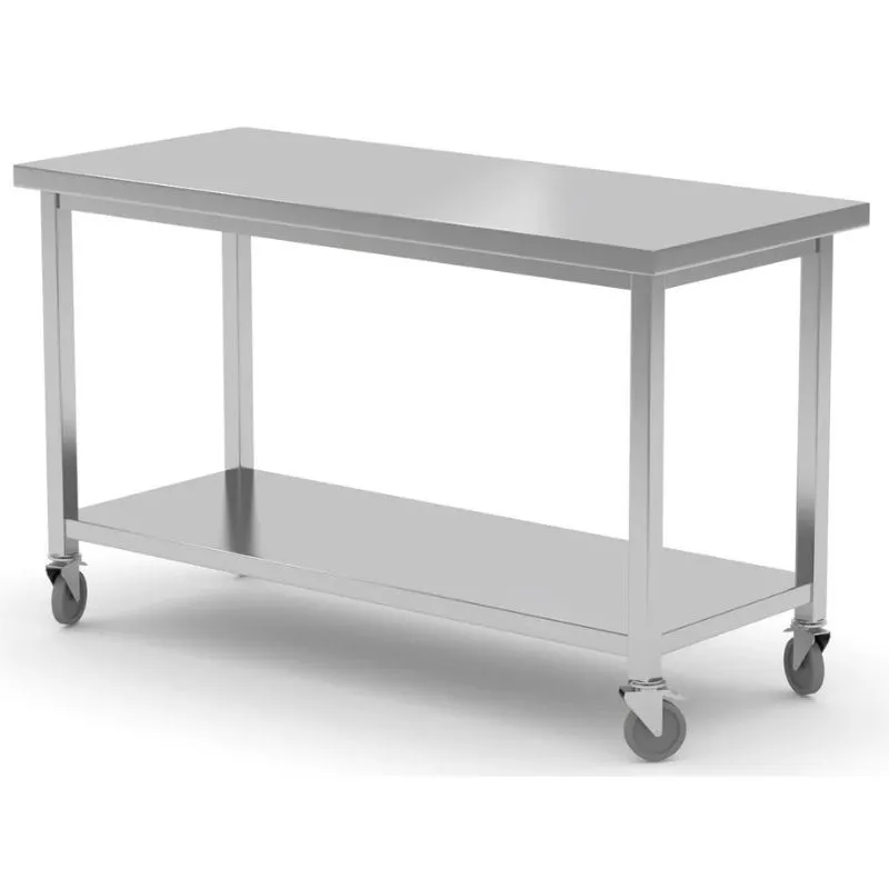 Tavolo Mobile con Scaffale-Avvitato - 1200 x 600 mm