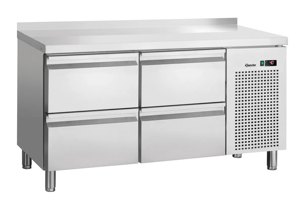 Tavolo Refrigerato Positivo 4 Cassetti GN 1/1 con Alzatina