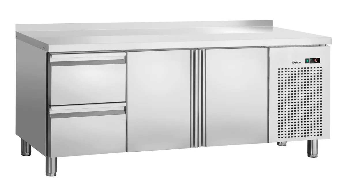 Tavolo Refrigerato Positivo 2 Porte e 2 Cassetti GN 1/1 con Alzatina