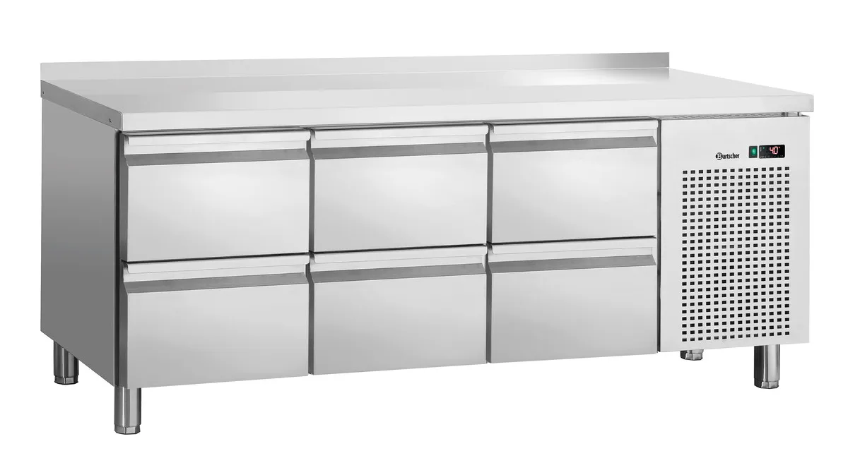 Tavolo Refrigerato Positivo 6 Cassetti GN 1/1 con Alzatina