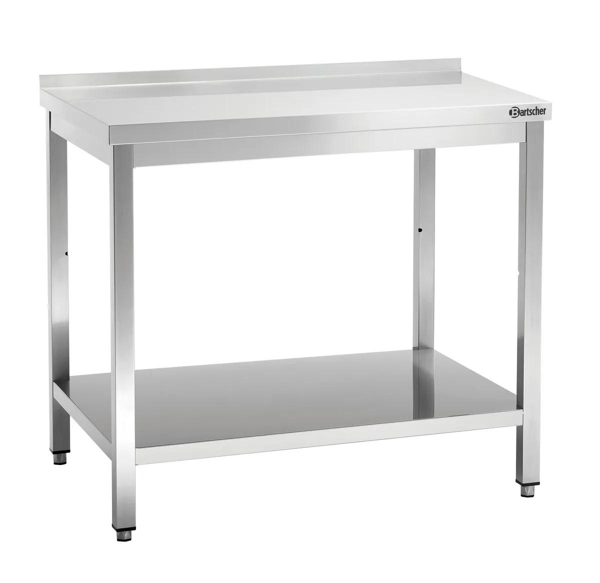 Tavolo da Lavoro in Acciaio Inox con Ripiano Inferiore e Alzatina - P 700 mm - L 1200 mm