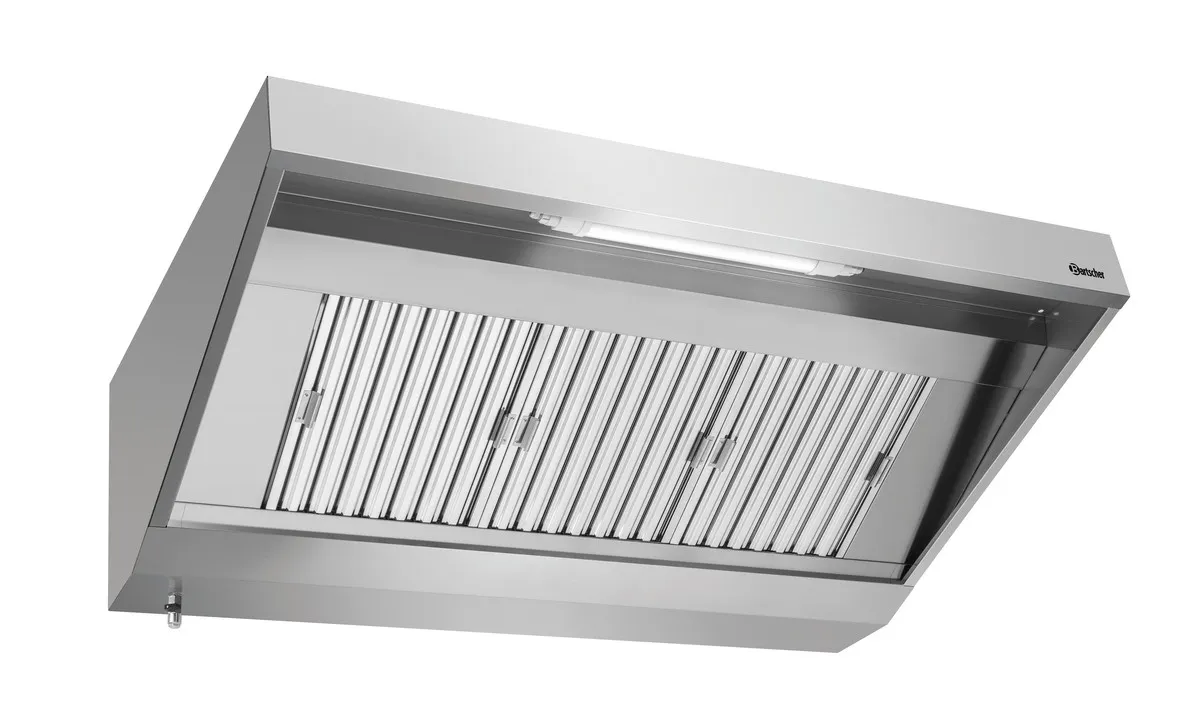 Cappa a Parete con Motore e Illuminazione - L 1600 x P 900 mm
