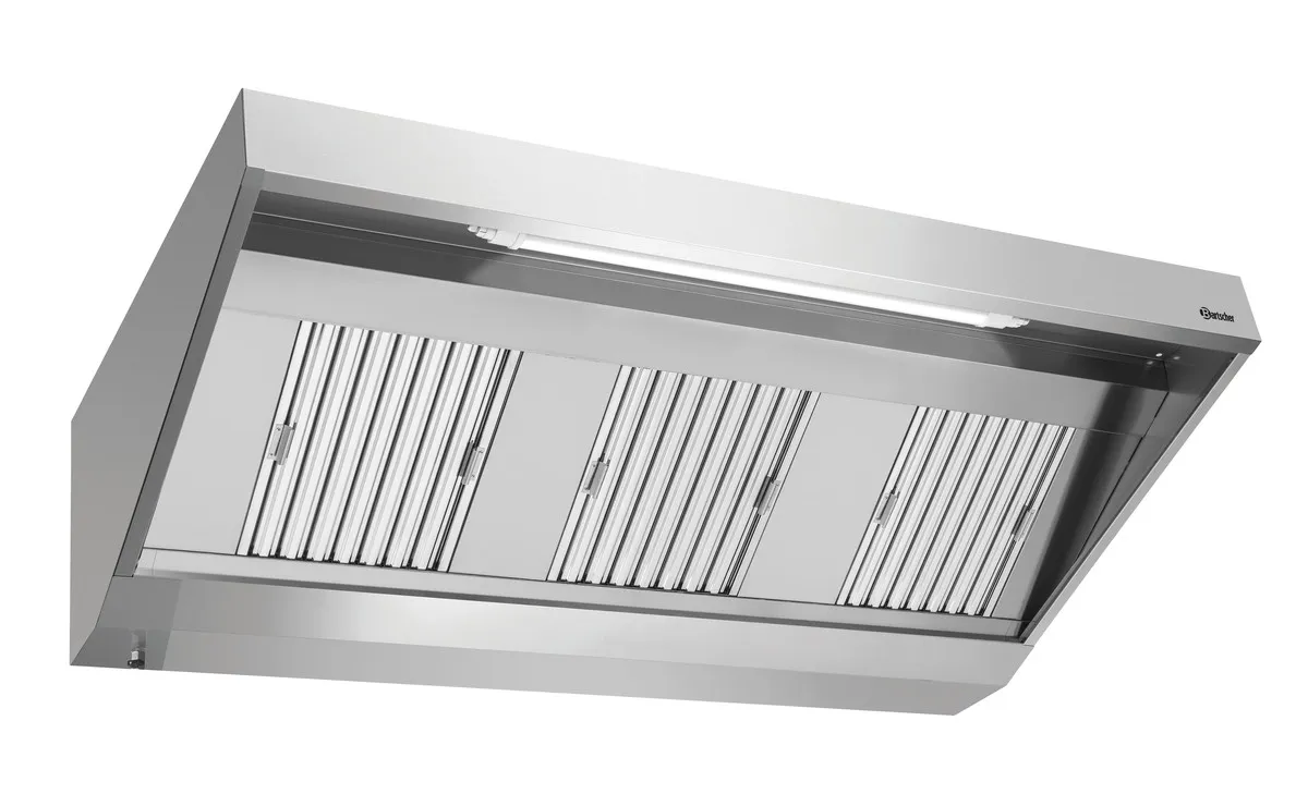 Cappa a Parete con Motore e Illuminazione - L 1800 x P 900 mm
