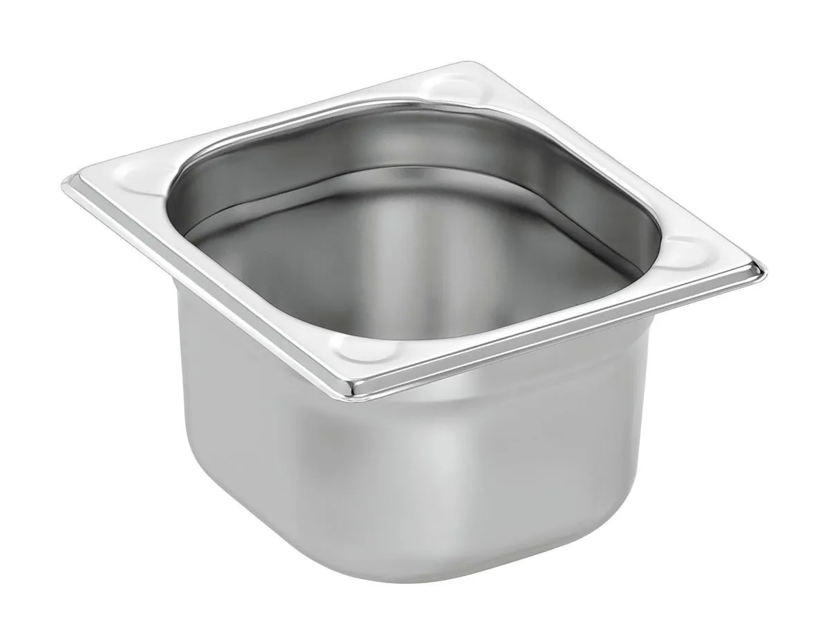 Bacinella Gastronorm GN 1/6 Basic Line - Profondità 100 mm - 1,6 L