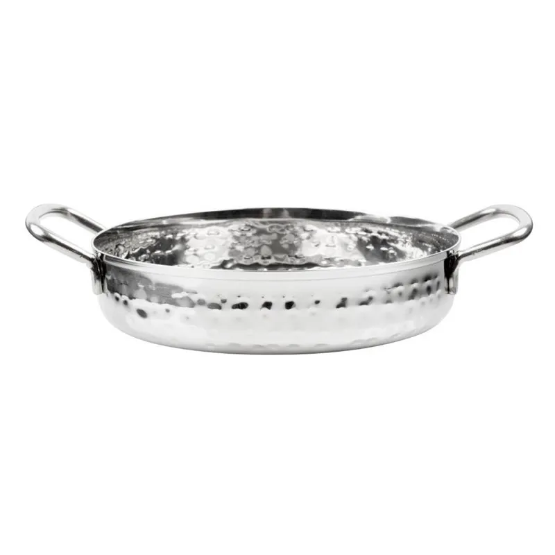 Piatto in Acciaio Inox Martellato Presentazione Tavola 125mm