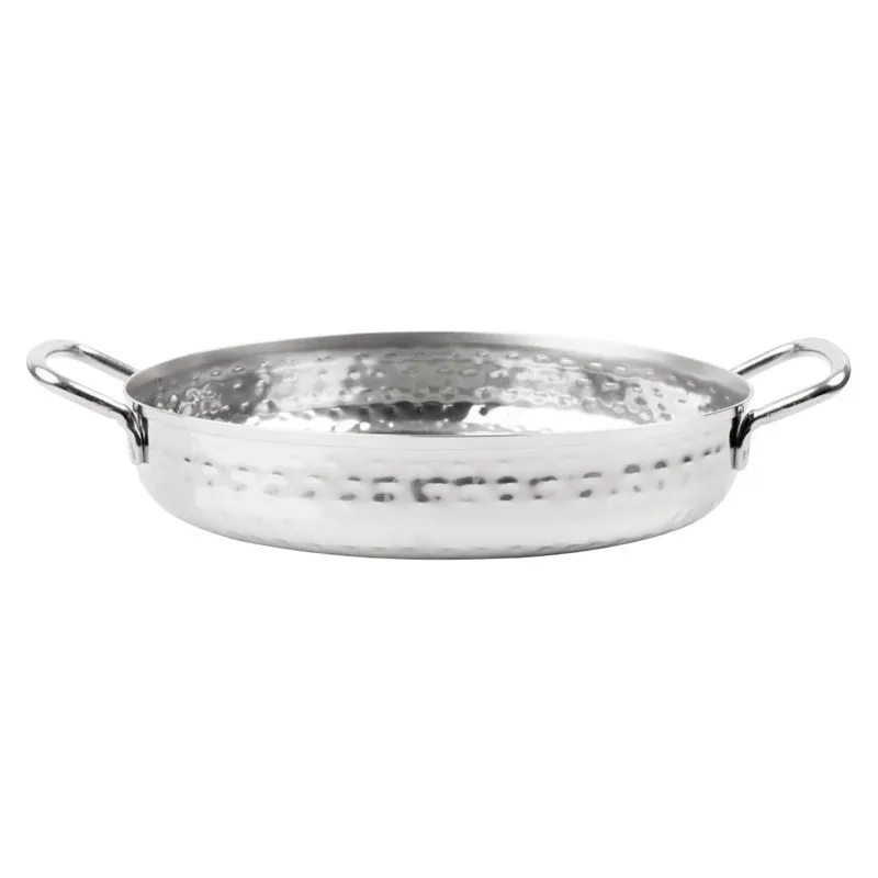 Piatto in Acciaio Inox Martellato Presentazione Tavola 180mm