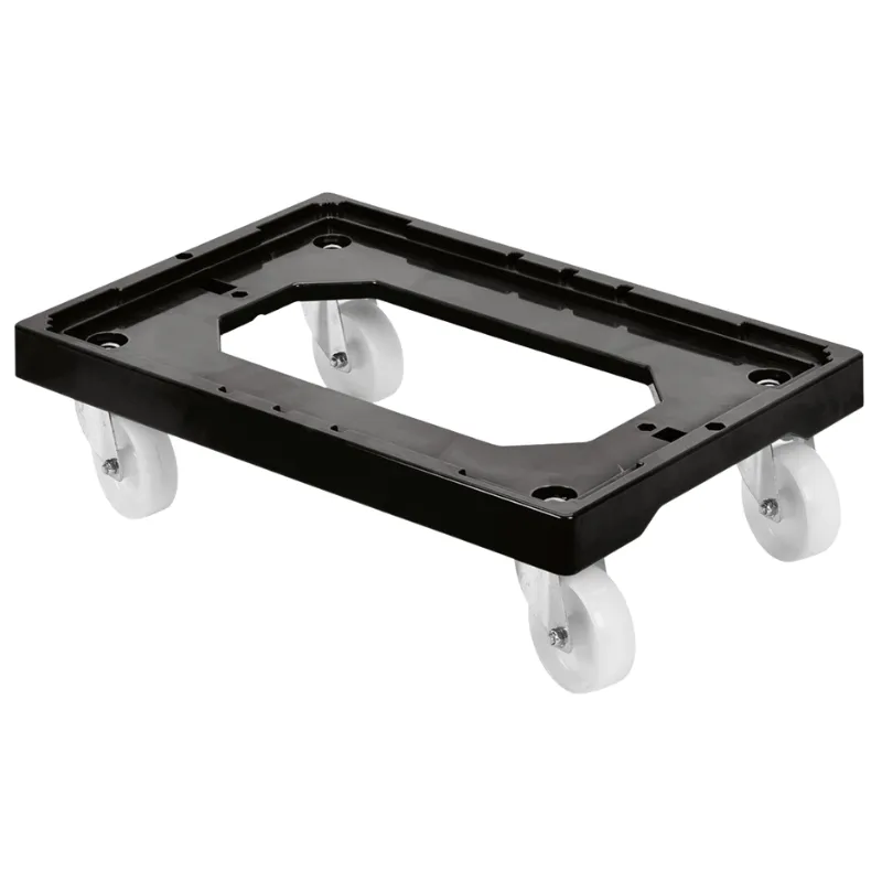 Base Girevole 4 Ruote Pivotanti - Telaio in Acciaio - Nero