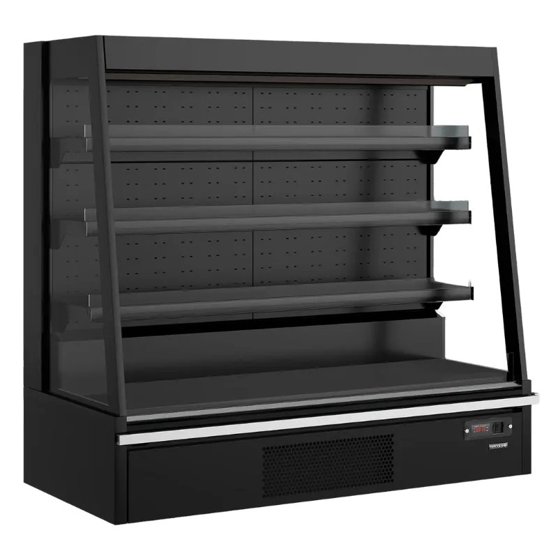 Vetrina Refrigerata Bassa Supermercato Aperta - Nero - 360 L