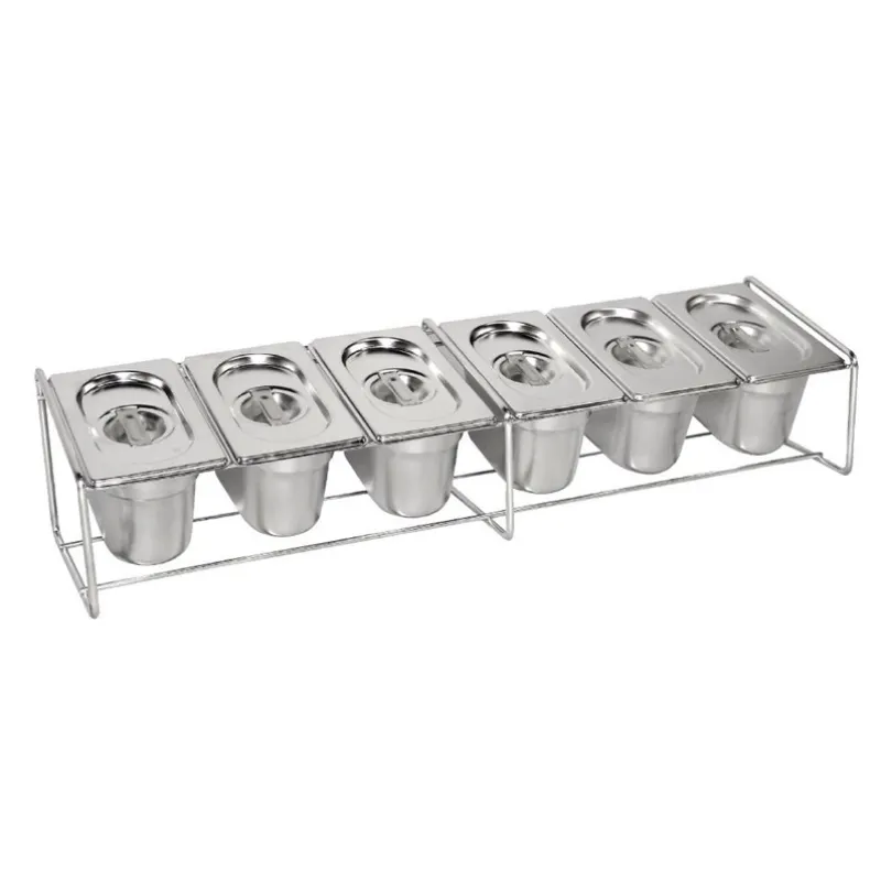 Supporto metallico per set di vaschette GN - 680 x 160 mm