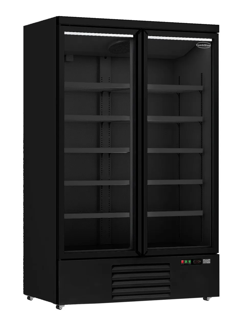 Vetrina Refrigerata Positiva 2 Porte Nera – 1000 L - Ricondizionato