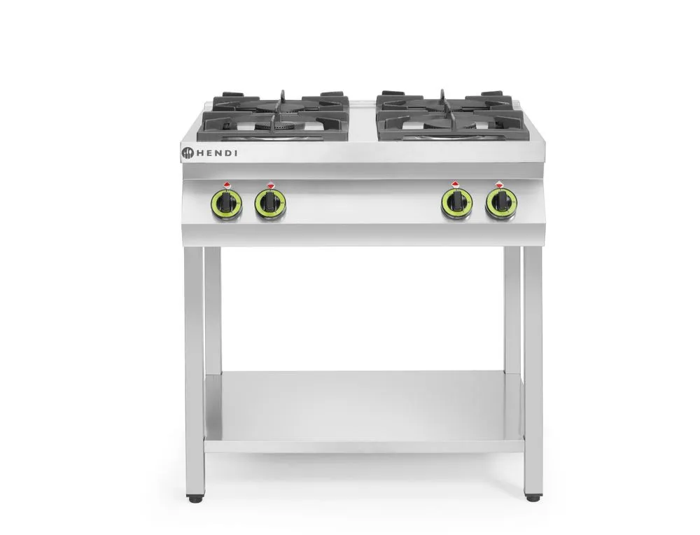 Cucina a Gas - Aperta con Ripiano - 4 Bruciatori