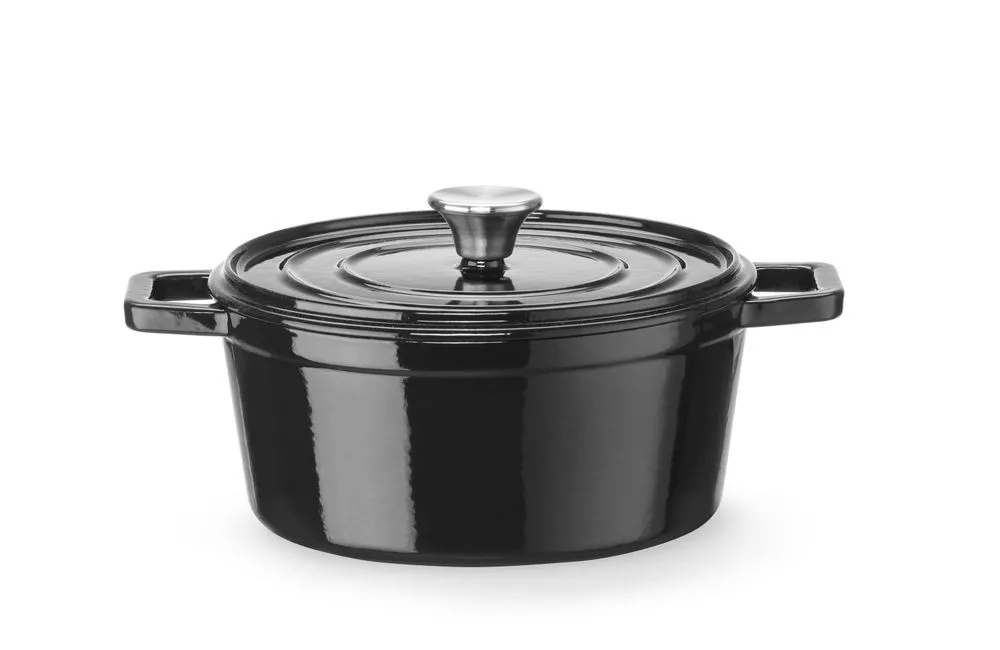 Cocotte in Ghisa Smaltata Rotonda Nera - 3,7 L
