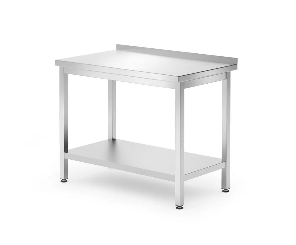 Tavolo da Lavoro a Parete Kitchen Line con Scaffale - P 600 x L 1000 mm