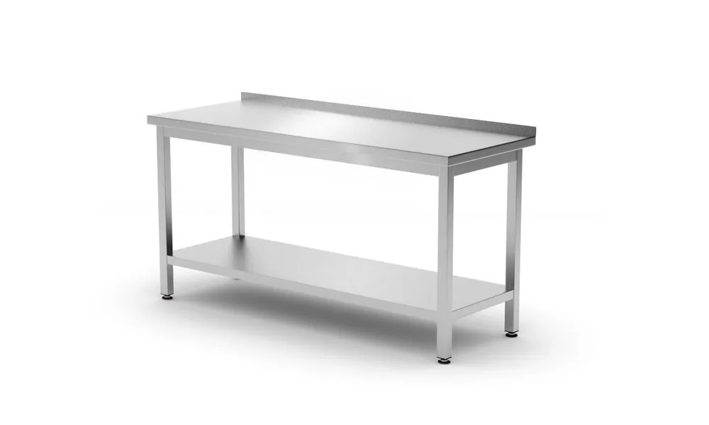 Tavolo da Lavoro a Parete Kitchen Line con Scaffale - P 600 x L 1200 mm