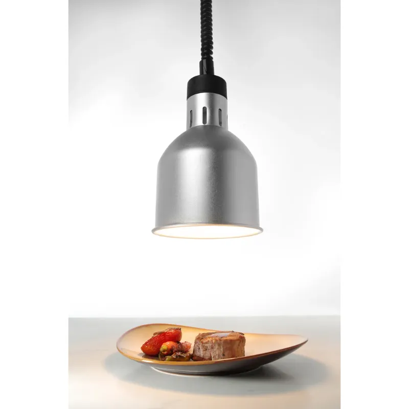 Lampada Riscaldante Argentata Cilindrica Regolabile