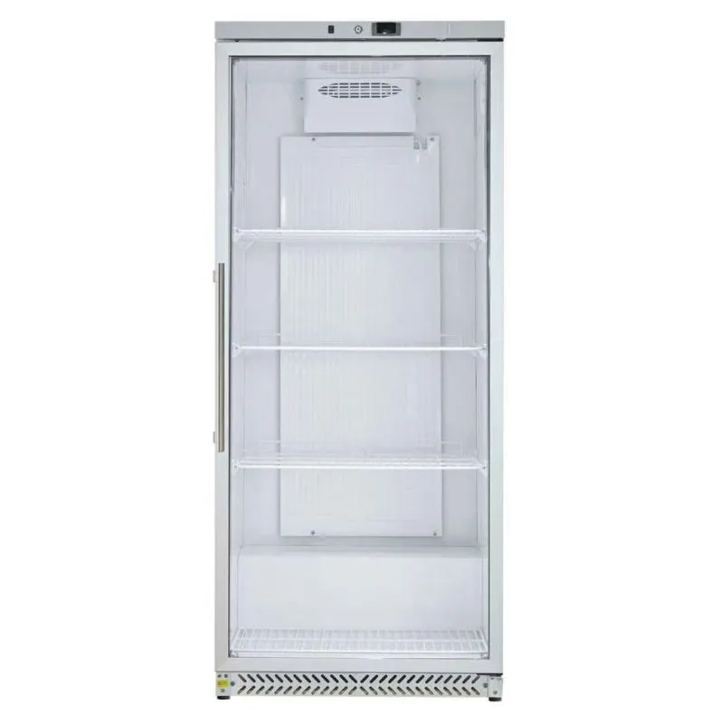 Armadio Refrigerato Positivo 590 L Porta Vetrata 0/+8°C, 4 Griglie, Freddo Statico, Laccato Bianco, Vetrina