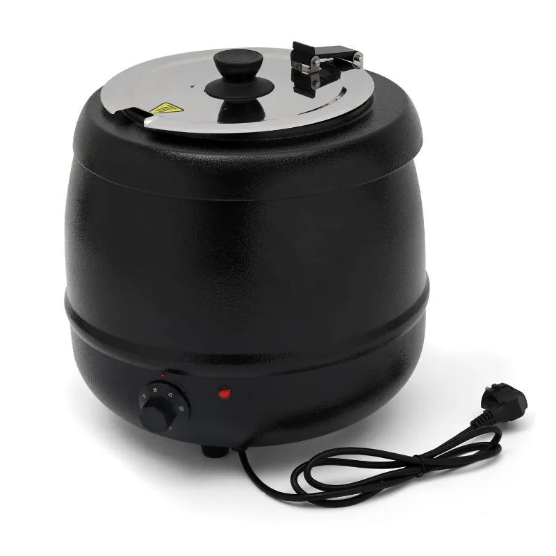 Zuppiera Elettrica Pro 9 L 400 W, Termostato 30-80 °C, Coperchio Inox, Mantenimento Caldo Buffet