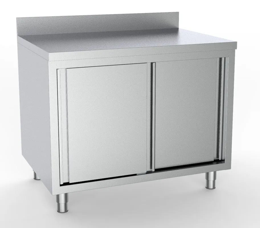 Mobile Inox Basso a 2 Ante con Alzatina - L 2000 x P 600 mm - Ricondizionato