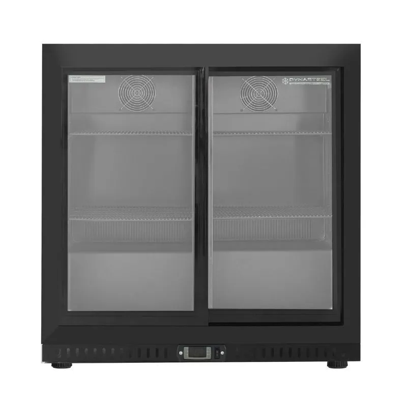 Retrobar Refrigerato 212 L 2 Porte Vetrate Scorrevoli 250 W, Freddo Ventilato 2/8 °C, Nero, Bar & - Ricondizionato