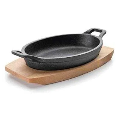Pentola Ovale con Base in Legno - 700 ml