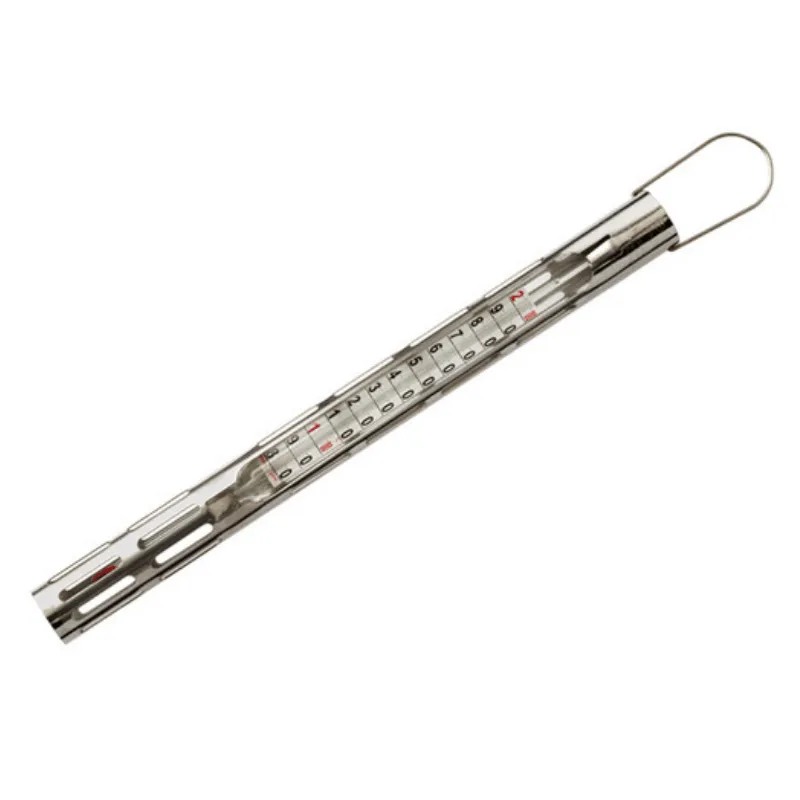 Termometro per dolci in vetro con guaina in acciaio inox