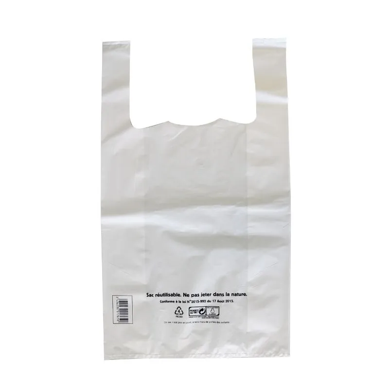 Zaino con bretelle riutilizzabili bianco - 10 L - Lotto da 500