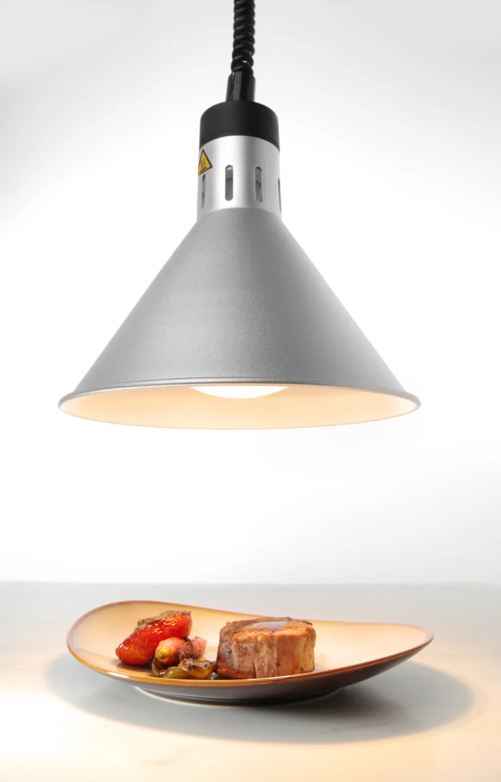 Lampada Riscaldante Conica Argentata Regolabile