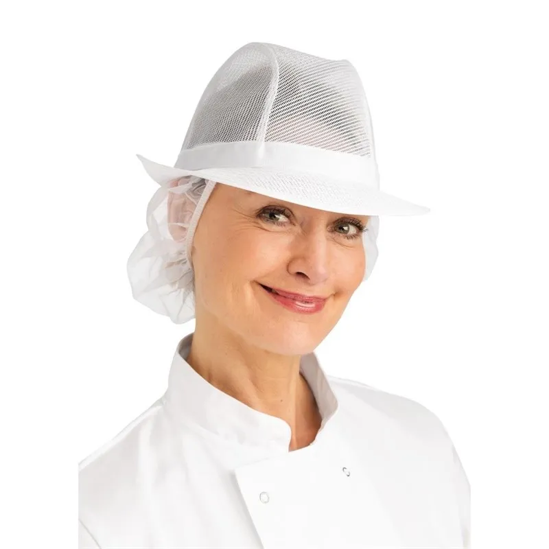 Cappello Trilby Bianco con Rete - Taglia L
