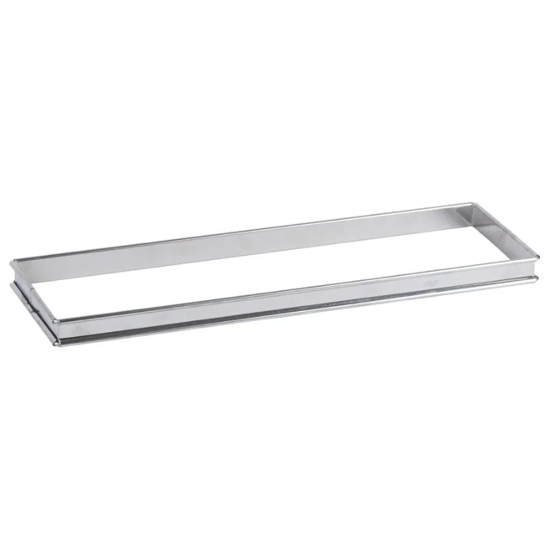 Flan a Tortiera Rettangolare in Acciaio Inox - 350 x 110 mm